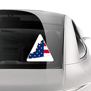 Imagem de DIYthinker Virginia USA Mapa Estrelas Listras Bandeira Forma Carro Adesivo Motocicleta Bicicleta Bagagem Decalque