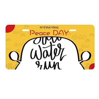 Imagem de DIYthinker Placa de licença Still Water Run com citação profunda, etiqueta para decoração de carro Dia da Paz