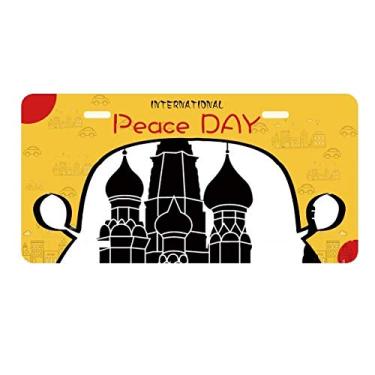 Imagem de DIYthinker Placa de licença Rússia com desenho de São Petersburgo Etiqueta Decoração de carro Dia da Paz