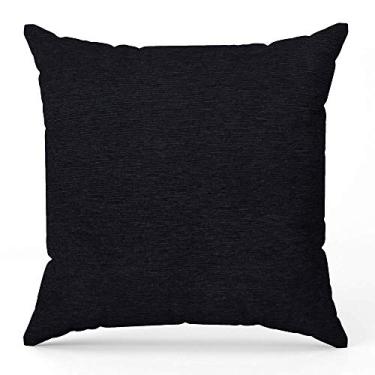 Imagem de Capa de almofada Jacquard liso preto 70 x 70