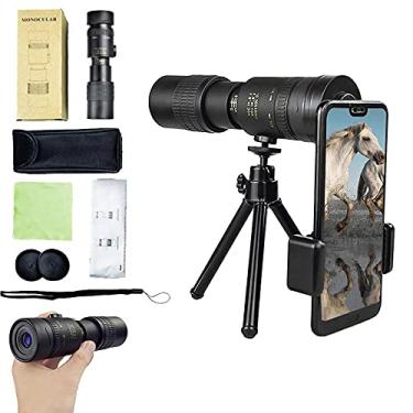 Imagem de 4K 10-300X40MM Super Telephoto Monocular Telescope Telescópio de bolso com zoom para viagens na praia Suporta smartphone para tirar fotos ao ar livre para observação de pássaros
