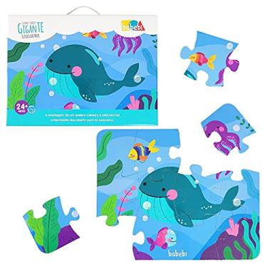 Imagem de Quebra Cabeça Infantil Gigante Educativo Fundo Do Mar 12 Peças Babebi