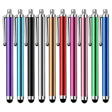Imagem de Caneta Stylus [pacote com 10] canetas de tela sensível ao toque capacitivas universais para tablets, iPad Mini, iPad Pro, iPad Air, smartphones, Samsung Galaxy - várias cores