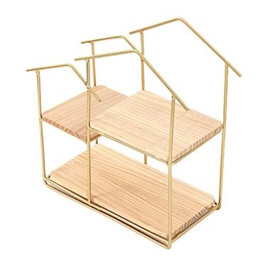 Imagem de VOSAREA 1 Peça Prateleira De Parede De Madeira Prateleira De Armazenamento Prateleira De Parede Prateleira De Armazenamento Suporte De Parede Rack De Parede Rack De Paletes Prateleiras De