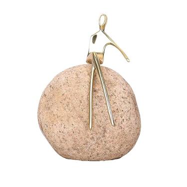 Imagem de Peça Decorativa de Metal e Pedra Dourado 17cm RAT0008 BTC