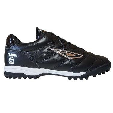 Imagem de Chuteira Society Couro Diavolo Preta Tamanho:39;Gênero:Unissex;Cor:Preto