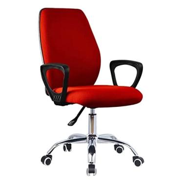 Imagem de cadeira de escritório Cadeira giratória ergonômica para computador Cadeira giratória para elevador Cadeira de escritório Assento para funcionários Cadeira de trabalho para jogos Cadeira (cor vermelha)