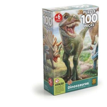 Imagem de Quebra-Cabeça Cartonado Dinossauro 100 Pçs - Grow