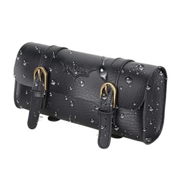 Imagem de pologmase couro com moldura bicicleta – selim para guidão bicicleta | armazenamento portátil para chaves ao ar livre, ferramentas, telefone, ciclismo para mountain bike