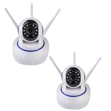 Imagem de KIT 2 Câmera De Segurança Com Infravermelho De 3 Antenas WIFI Sem Fio Com Áudio Full HD Possuí Rotação 360o Para Área Externa E Interna