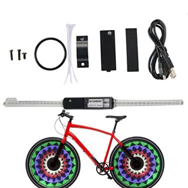 Imagem de pneu bicicleta - 64 Luz LED para Pneus Bicicleta - pneu bicicleta legal à prova d'água, 30 padrões brilhantes divertidos, bicicleta decoração luzes raios Fovolat