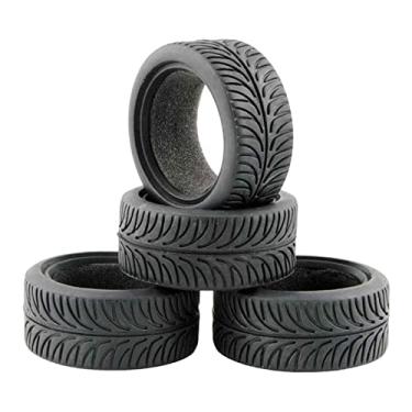 Imagem de Segolike 4 Pieces Tires Rubber Upgrade Parts with 4Pcs Sponge Liners Easy Install Excellent Performance Wear-Resistant for Kyosho 1/10 RC Tractor