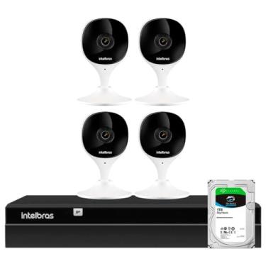 Imagem de Kit 4 Câmeras Wi-Fi iMx C Intelbras Inteligência Artificial Branca + Gravador Digital de Vídeo Intelbras NVR NVD 1404 4 Canais + HD SkyHawk 1TB