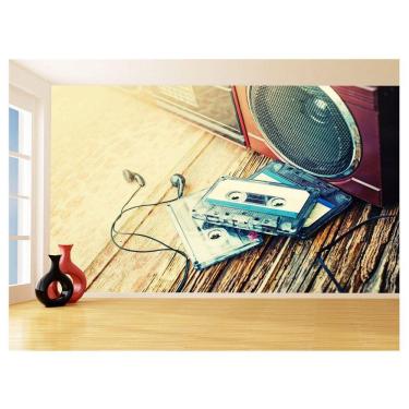 Imagem de Papel De Parede 3D Musica Toca Fita Retrô Tape 3,5M Mus49