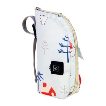 Imagem de Fancyes Bolsa tote aquecedora de mamadeiras, aquecedor de bebidas, compacto, ajustável, temperatura, bolsa aquecedora de mamadeiras para viagens, saídas, urso