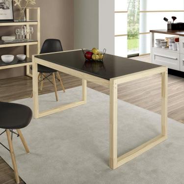 Imagem de Mesa de Jantar 4 Lugares Madeira Maciça Guará Cabecasa Madeiramadeira Preto/Marroml