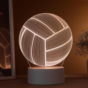 Imagem de Luminária led 3d, abajur de mesa, bola de vôlei 3D