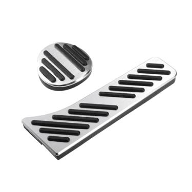 Imagem de Motoforti Capas de pedal de freio e acelerador, para Mercedes Benz Smart Fortwo 2009-2014, metal, tom preto prateado, 1 conjunto