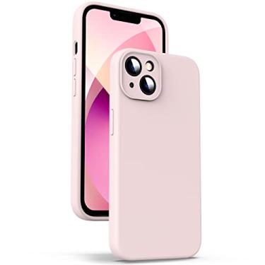 Imagem de Supdeal Capa de silicone líquido para iPhone 13, [proteção da câmera] [antiimpressões digitais] [carregamento sem fio] capa protetora de 4 camadas para celular, capa de microfibra embutida, 6,1 polegadas, rosa