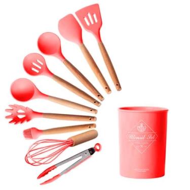 Imagem de Kit Utensílios De Cozinha Talheres Florida Kehome Vermelho