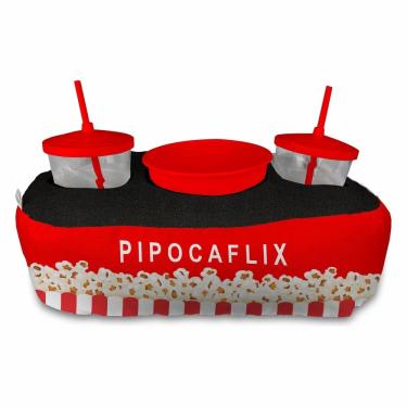 Imagem de Almofada Kit Cinema Pipoca 2 copos canudo e balde Namorados Pipocaflix