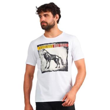 Imagem de Camiseta Acostamento Wolf Travel In24 Branco Masculino