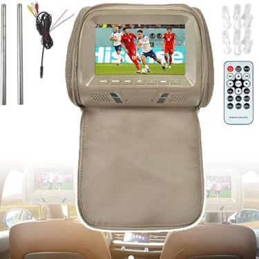 Imagem de Monitor De Encosto De Cabeça De Carro De 7 Polegadas (Mp5 Com Zíper), Reprodutor Multimídia De Entretenimento Do Banco Traseiro, Para Reprodutor De Dvd E Vídeo,Beige-withoutzipper