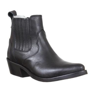Imagem de Bota Texana Masculina Cano Curto Bico Fino Preto Cow Way 36923