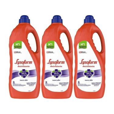 Imagem de Kit 3 Desinfetante para Uso Geral Lysoform Suave Odor 2L cada