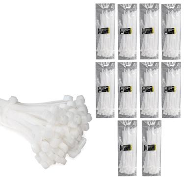 Imagem de Abraçadeira Nylon Enforca Gato 7,6X250Mm Branco Com 1000 Un