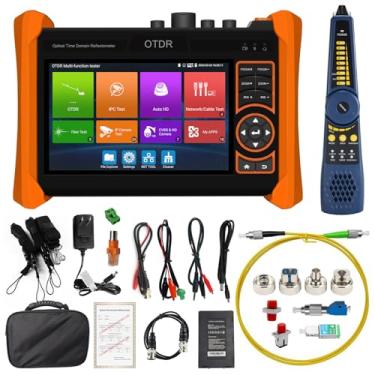 Imagem de WANLUTECH Testador de CCTV OTDR, testador de fibra óptica OTDR 1310/1550nm OPM OLS VFL mapa de eventos suporta 8MP TVI CVI AHD 4K IP teste de câmera PoE/RJ45 cabo TDR teste/HDMI VGA in
