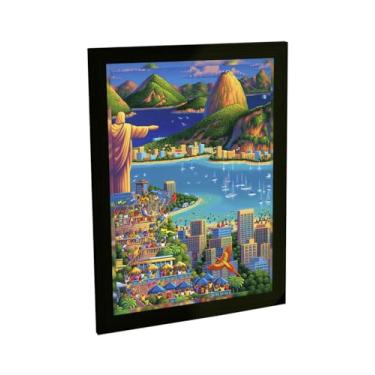 Imagem de Quadro Decorativo Rio De Janeiro Ilustração Game Antigo 8 Bit Decoração Poster
