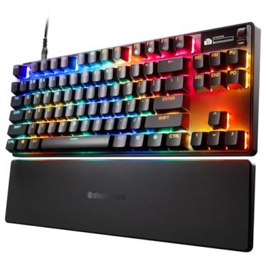 Imagem de SteelSeries Interruptores hipermagnéticos Apex Pro TKL Gen 3 OmniPoint 3.0 — Acionamento ajustável — Gatilho rápido — Predefinições prontas para jogos — Modo de proteção — Rapid Tap/SOCD — OLED — RGB
