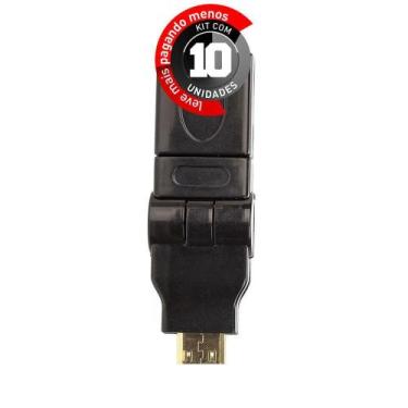 Imagem de Adaptador Rotativo Mini Hdmi Para Hdmi - Kit Com 10 - Cirilo Cabos