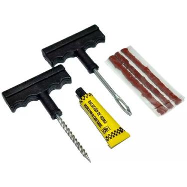 Imagem de Kit Reparo para Pneus de Carros e Motos Sem Câmera 6 Peças - SQ Import