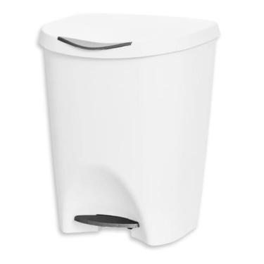 Imagem de Lixeira Branca 15 Litros Com Pedal Cozinha Banheiro Office - Usual Uti