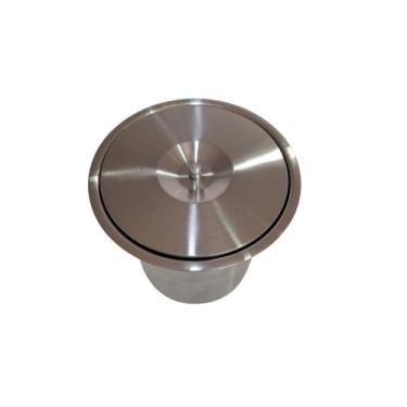Imagem de Lixeira Pia Cozinha Embutir No Granito Escovada 5lt 20x24CM - LOJASARA