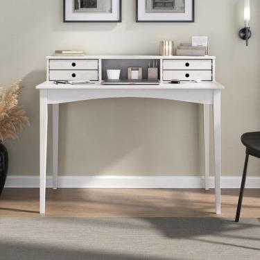 Imagem de Escrivaninha para Quarto Retro Madeira 4 Gavetas Milano Branco - IDIME