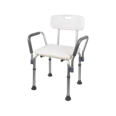 Imagem de Banco/Banqueta para Banho Ajustável com Encosto e Braço em Alumínio pa