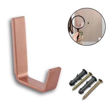 Imagem de Gancho De Parede Cabide Linea Rose Gold Inox Rosa Cabideiro - GS METAI