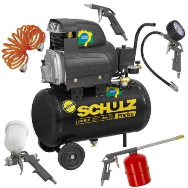 Imagem de Compressor de Ar Portátil Schulz CSI8,6 PRATIKO 8,6PCM 25LT Kit Acessó