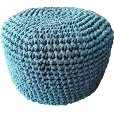 Imagem de Puff Pufe Crochê Decorativo para Sala Costura a Mão Alto Padrão Enchim