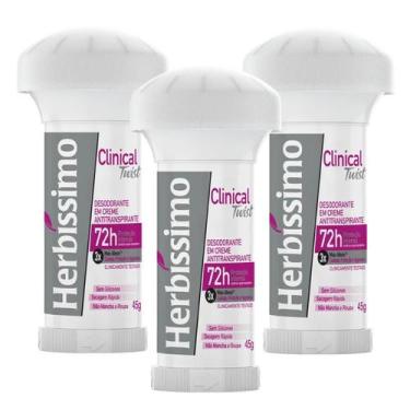 Imagem de Kit Desodorante Twist Antitranspirante Herbíssimo Clinical Rosa 45G c/