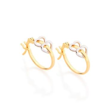 Imagem de Argola infantil folheada a ouro 18k com aplicação em Rhodium/520956 - 