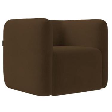Imagem de Poltrona para Sala de Estar Decorativa Quadrada Maggie K04 Veludo Marr