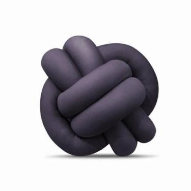 Imagem de Almofada Nó Nozinho Escandinavo  Decoração Luxo - Gabi Flor , Chumbo