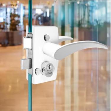 Imagem de Fechadura c/ Maçaneta e Capa 1520 Porta Vidro/Alvenaria Branca - AROUC