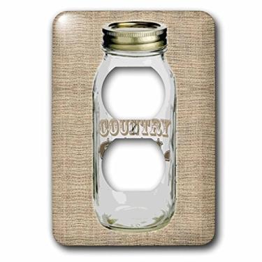 Imagem de 3dRose lsp_165874_6 Mason Jar em juta Country Girl em marrom Light Switch Cover