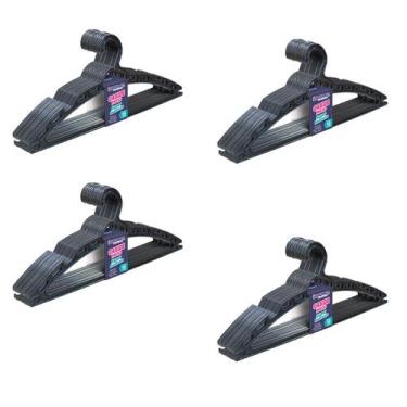 Imagem de Kit 40 Cabide Preto Super Resistente Conjunto C/10Pç 40x16cm - Arqplas