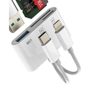 Imagem de USB C Lightning para OTG SD TF Adaptador Micro SD Leitor de Cartão Hub Estação de Ancoragem para Apple iPhone 15Pro Dongle Cabo Tipo C Memória Flash Drive Cabo Thunderbolt Mouse Teclado Conversor